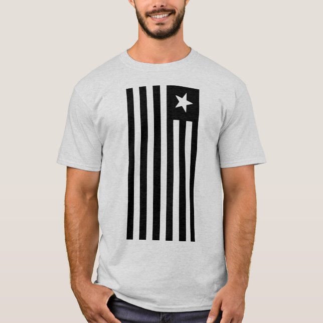 PATRIOT FLAG SCHWARZ UND WEISS STAR UND STREIFEN T-Shirt (Vorderseite)