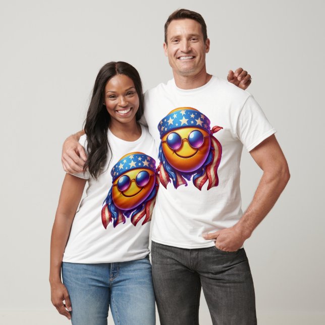 Patriot Groovy Retro Juli Smiley T-Shirt (Unisex)