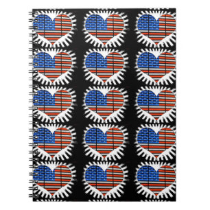 Patriot Heart American Flag Notebook Notizblock
