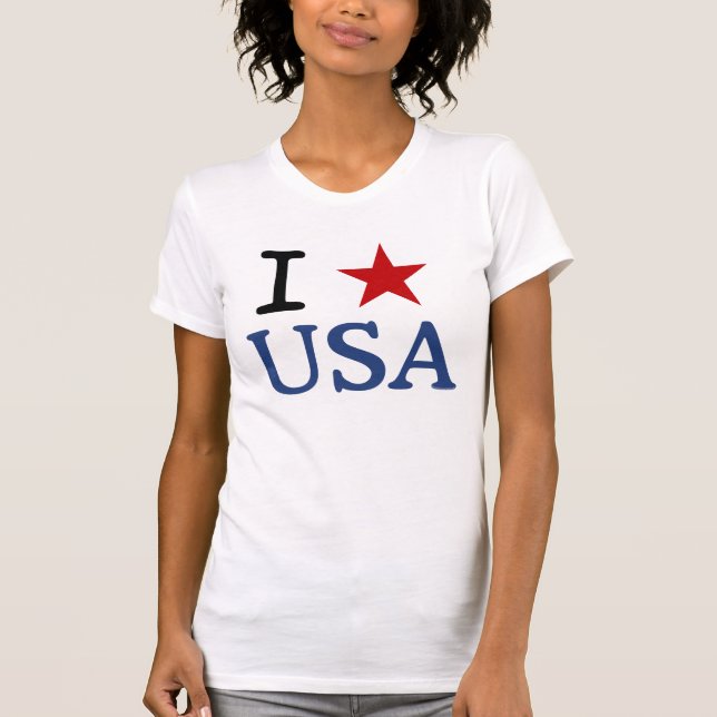 Patriot I Heart USA Red Star America I LIEBE USA T-Shirt (Vorderseite)