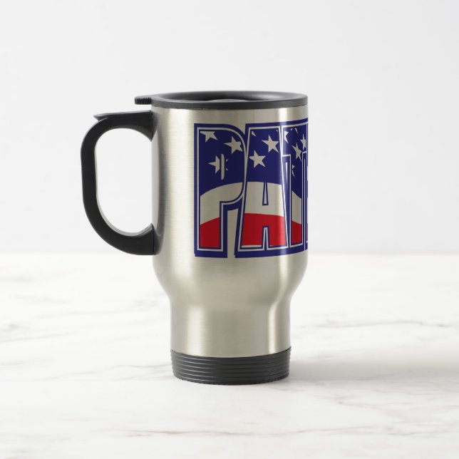 Patriot in der US-Flagge Reisebecher (Links)
