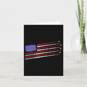 Patriot July 4. Fighter Jets Airplane USA Flag Ki Karte
