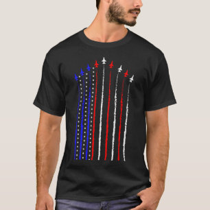 Patriot July 4. Fighter Jets Airplane USA Flag Ki T-Shirt