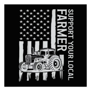 Patriot Landwirt Traktor USA-Flagge Landwirt Vater Poster