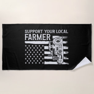 Patriot Landwirt Traktor USA-Flagge Landwirt Vater Strandtuch