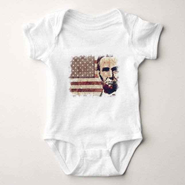 Patriot Präsident Abraham Lincoln Baby Strampler (Vorderseite)