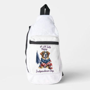 Patriot Pup US Flagge Independence Day Crossbody Bag