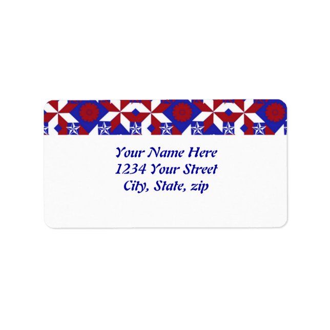 Patriot Quilt custom Adressaufkleber (Vorne)