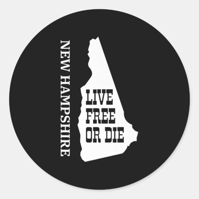 Patriot Quote New Hampshire Motto Souvenir State P Runder Aufkleber (Vorderseite)