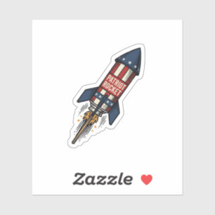 Patriot-Rakete 4. Juli Vintage-Feuerwerk-Design Aufkleber