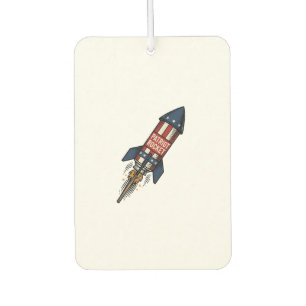 Patriot-Rakete 4. Juli Vintage-Feuerwerk-Design Autolufterfrischer