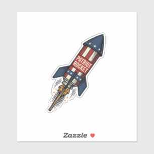 Patriot Rocket 4. Juli Vintage Feuerwerk Design Aufkleber
