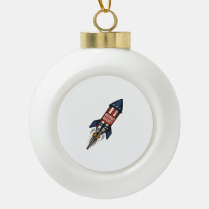 Patriot Rocket 4. Juli Vintage Feuerwerk Design Keramik Kugel-Ornament