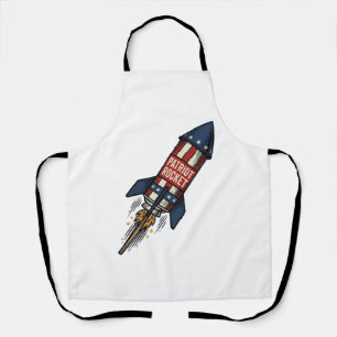 Patriot Rocket 4. Juli Vintage Feuerwerk Design Schürze
