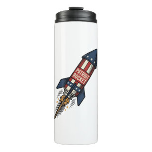 Patriot Rocket 4. Juli Vintage Feuerwerk Design Thermosbecher