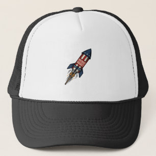 Patriot Rocket 4. Juli Vintage Feuerwerk Design Truckerkappe