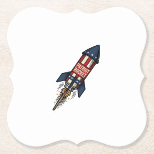 Patriot Rocket 4. Juli Vintage Feuerwerk Design Untersetzer