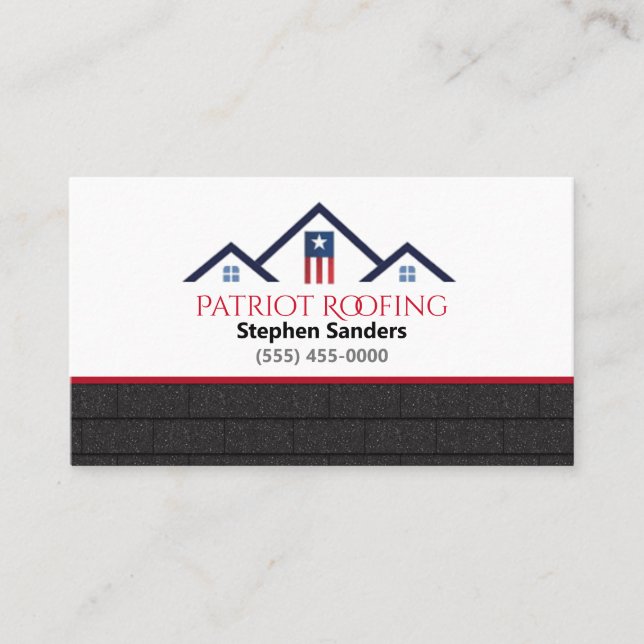 Patriot Roofing Shingles Construction Company Visitenkarte (Vorderseite)