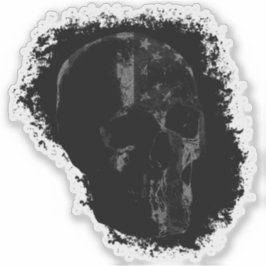 PATRIOT SKULL Black Gray Aufkleber