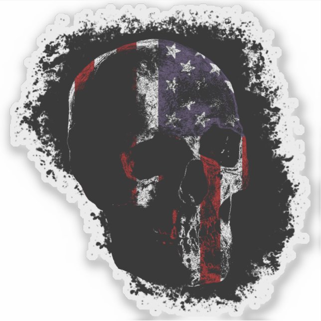 PATRIOT SKULL Color Aufkleber (Vorderseite)