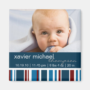 Patriot Stripes Baby Boy Foto Magnet
