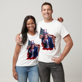 Patriot Uncle Sam sagt: "Sauge nicht an meinem Fin T-Shirt