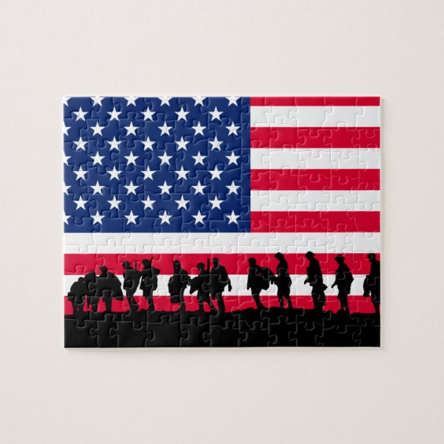 Patriot USA Soldiers Fahnenmotiv Puzzle (Horizontal)