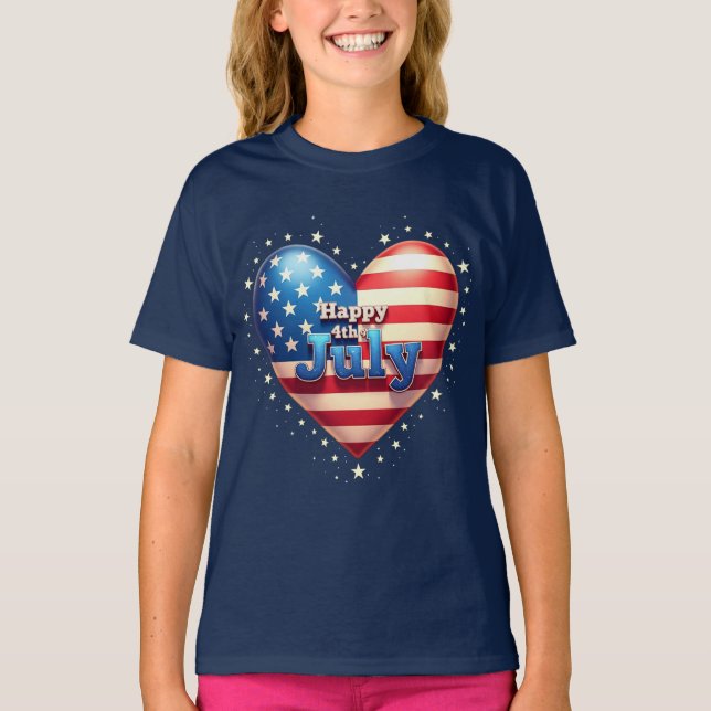 Patriot Vibes: Sterne, Streifen und Stil T-Shirt (Vorderseite)