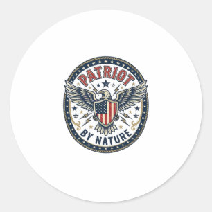 Patriot Von Natur Aus Patriotisch Kühnes Patriotis Runder Aufkleber