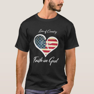 Patrioten Christlicher Glaube an Gott Herz Kreuz A T-Shirt