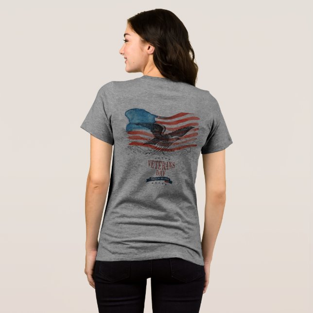 Patrioten erinnerten grau Tri-Blend shirt (Rückseite voll)