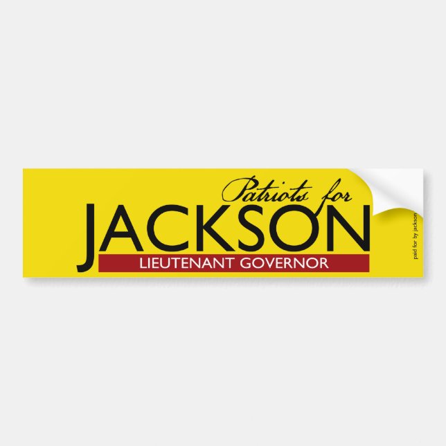 Patrioten für Jackson für lt Governor Bumper Stick Autoaufkleber (Vorne)