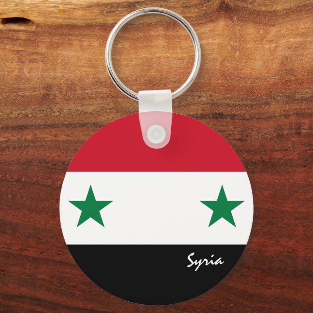 Patrioten/Sport aus Syrien und der syrischen Flagg Schlüsselanhänger (Vorderseite)