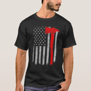 Patrioter Firefighter Fireman American Flag Ax Re T-Shirt