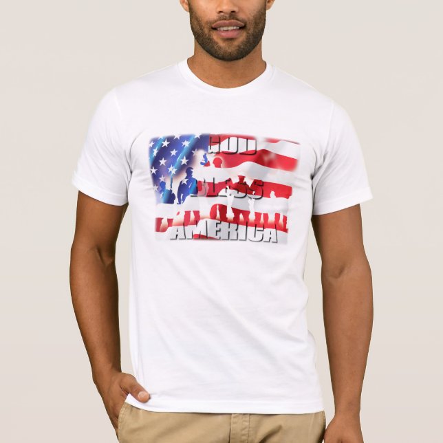 Patrioter Gott segne Amerika T-Shirt (Vorderseite)