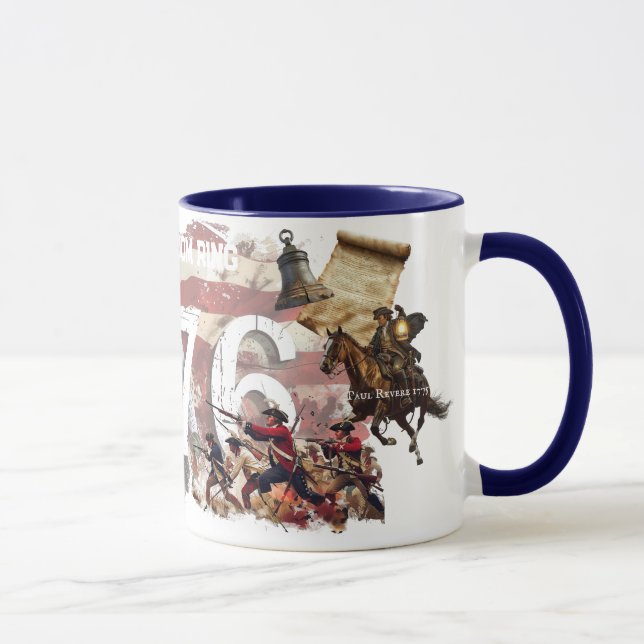 Patriotic 1776 American Independence History Tasse (Rechts)