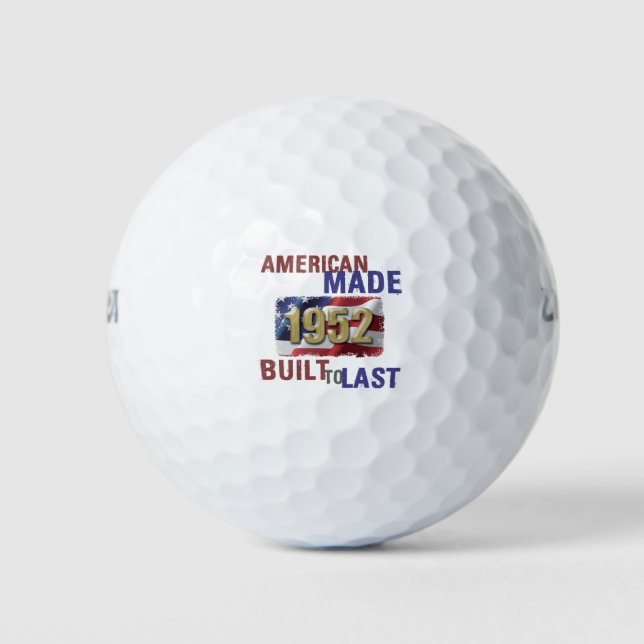 Patriotic 1952 70. Geburtstag Golfball (Vorderseite)