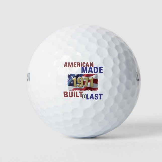 Patriotic 1971 50. Geburtstag Golfball (Vorderseite)