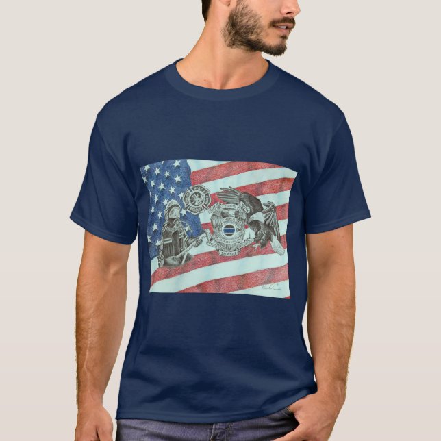 Patriotic 1st Responder T-Shirt (Vorderseite)