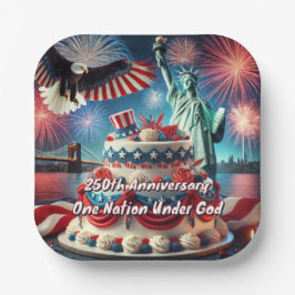 Patriotic 250. Geburtstag, USA Geburtstag Pappteller