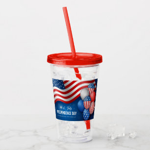 Patriotic 4. Juli Acrylic Tumbler Acryltrinkbecher