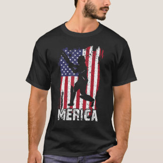 Patriotic 4. Juli Cricke Merica USA Flaggen Boy M T-Shirt
