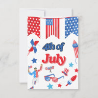 Patriotic 4. Juli Dankeschön Karte