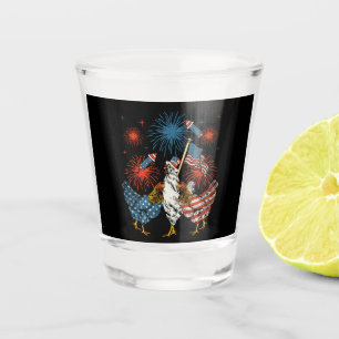 Patriotic 4. Juli Flag Chicken USA Flag Schnapsglas