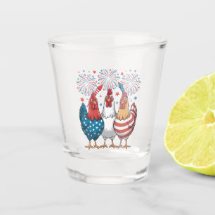Patriotic 4. Juli Flag Chicken USA Flag Schnapsglas