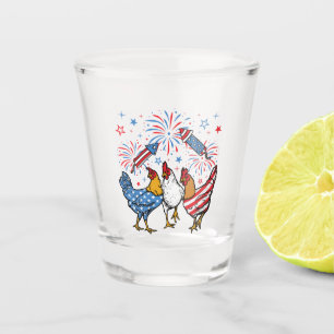 Patriotic 4. Juli Flag Chicken USA Flag Schnapsglas