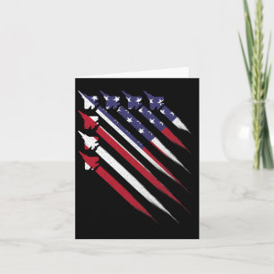 Patriotic 4. Juli Jet US-amerikanische Fahne Männe Karte
