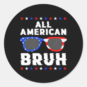 Patriotic 4. Juli Jungs Teens Kinder alle Amerikan Runder Aufkleber
