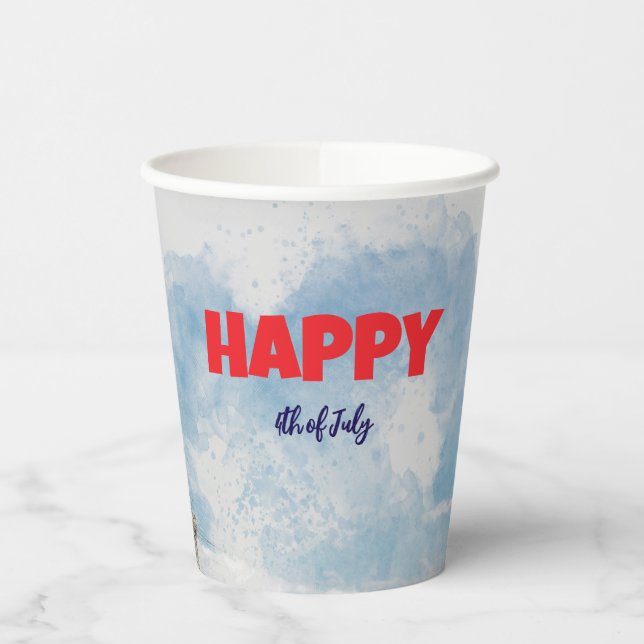 Patriotic 4. Juli Paper Cups - Red White Blue Pappbecher (Links)