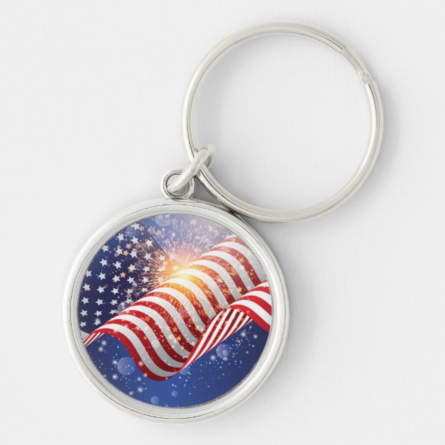 Patriotic 4. Juli Schlüsselanhänger (Vorne)